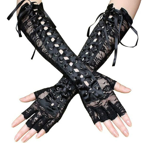 Nuevo Guantes Largos Con Cordones Y Lazos De Encaje