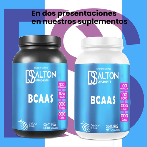Aminoácidos Bcaas Polvo Dalton 1kg Sabores 100 Servicios Uva
