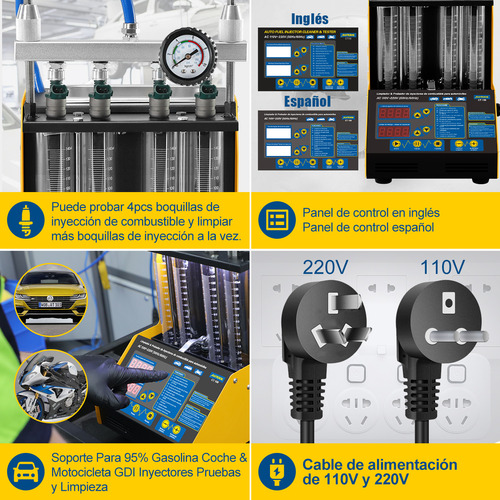 Máquina De Limpieza De Inyector De Combustible Autool Ct150