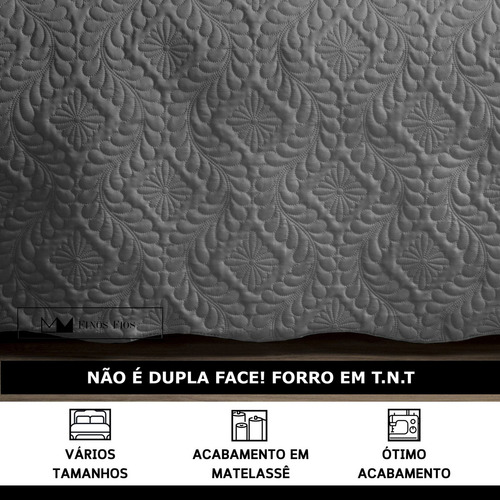 Cobre Leito Colcha Império Solteiro 2 Peças Cinza