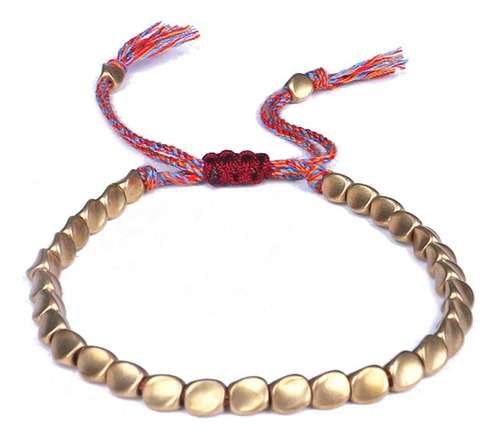 Pulsera De Cuentas De Cobre Tibetano Hecha A Mano Pulsera