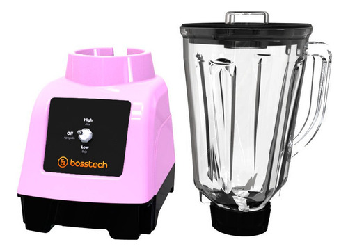 Licuadora 750w Vidrio 2l Tradicional 2vel Bosstech B2 Rosa Rosa