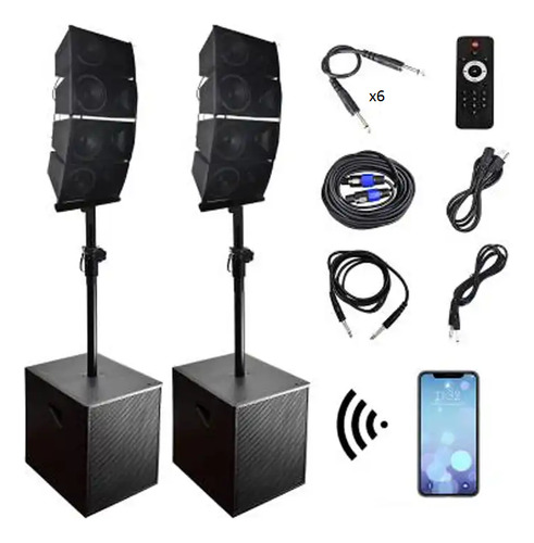 Sistema Line Array 2 Sub 18  + 8 Parlantes 6.5 