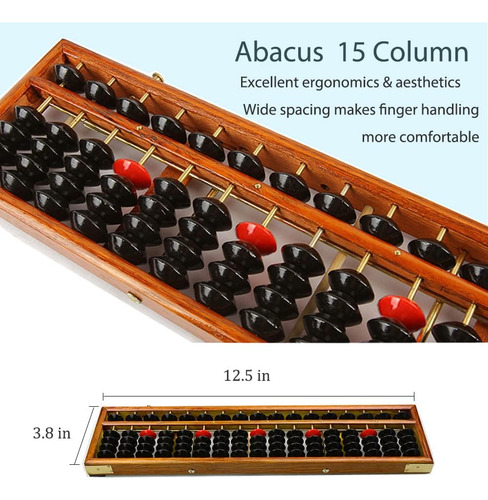 Hexing Vintage Style Wooden Abacus Soroban 15 Columna (12.5