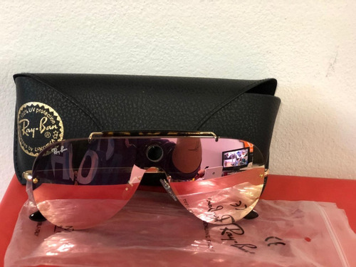 Anteojos Lentes De Sol Ray Ban Blaze Shooter 3581n Oro Rosa