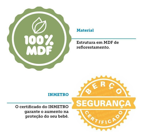 Berço Mini Cama 100% Mdf Retrô