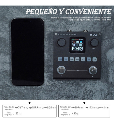 Multiefectos Guitarra Y Bajo Con Simulador De Amplificador Negro