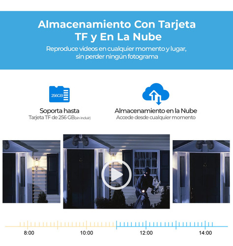 Cámara De Seguridad Exterior Wifi 2mp 1080p 36luces