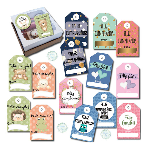 Kit Imprimible Cumpleaños. Tags, Círculos Y Tarjetas