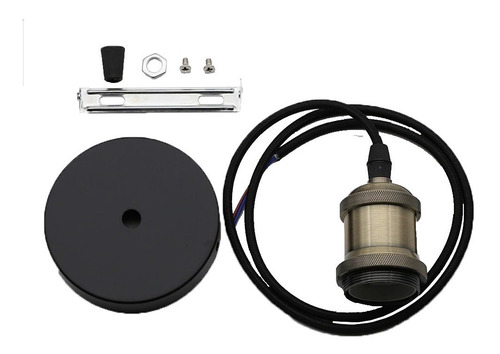 Imagen 4 de 6 de Portalampara Colgante Vintage + Bombillo Vintage Globo 5w