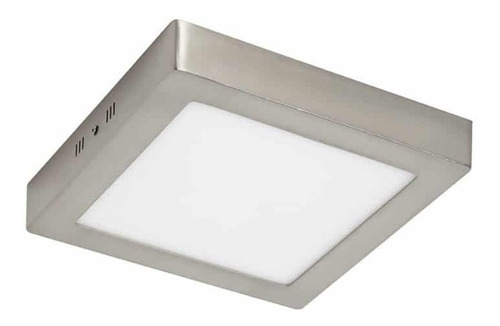 Pack X 10 Spot Panel Aplicar Led  6w Cuadrado Platil Acero