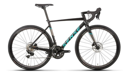 Bicicleta  rota Sense Criterium Factory 2020 aro 700 L 22v freios de disco hidráulico câmbios Shimano 105 R7000 cor preto/azul