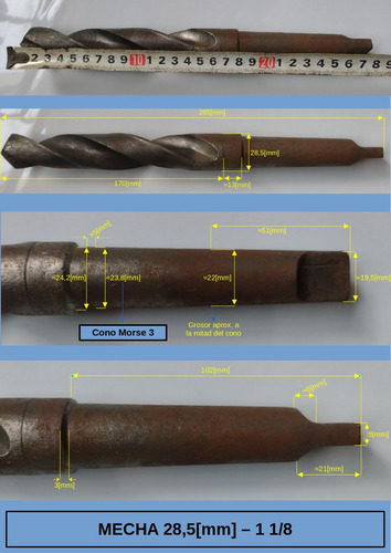 4 Mechas Cónicas Para Torno Marca Cleveland Cono Morse 3 Y 4 (Usado)