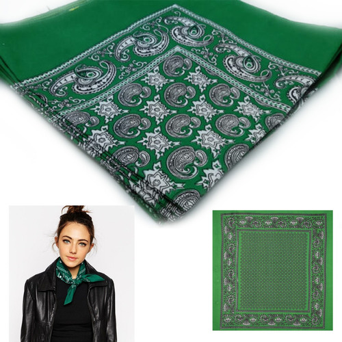 12 Paliacates Bandana Pañuelo Moda Estampados Verde Bandera