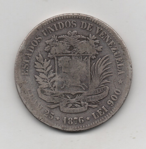 Moneda De 1 Venezolano De 1876