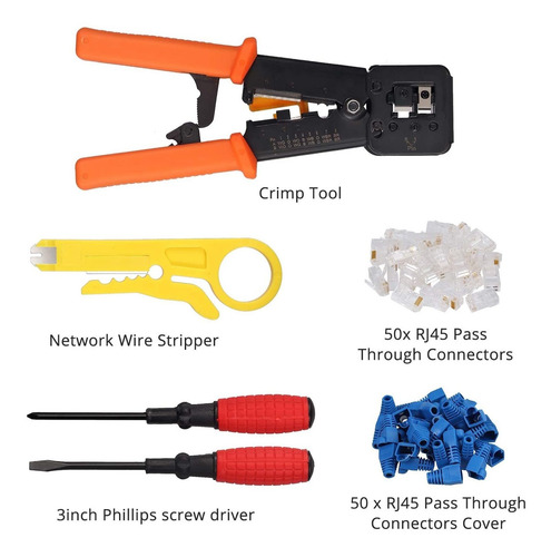 Imagen 4 de 6 de Justech Rj45 Crimp Tool Juego De Herramientas De Crimpado De