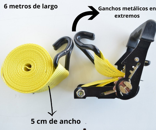 Par Linga Amarre Traca Traca Con Gancho 6mts X 2 2tn Ab71
