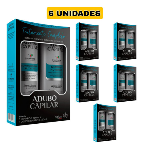 6 Kit Shampoo Condicionador Nutritivo Tratamento Capilar
