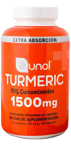 Turmeric 95% Curcuminoides 1500 Mg 180 Caps Qunol 