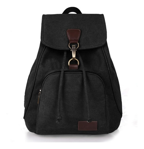 Witery Monedero Mochila Lona Negra Para Mujer - Mochila Con 