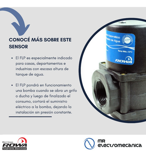 Imagen 3 de 10 de Rowa - Control Automatico De Presion De Agua Flp