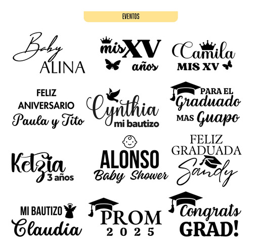 15 Stickers Vinil, Cumpleaños, Globos, Personalizada 20x10cm