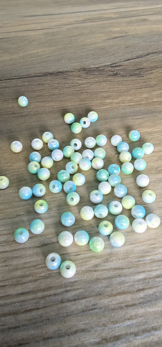 Perlas Tornasoladas Celeste 6 Mm 500 Gramos Bijou Pulseras