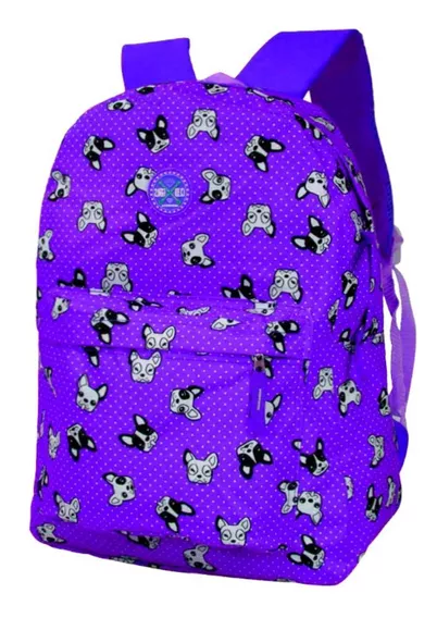 Mochila Escolar Cachorro Roxo Clio Style Jovem