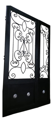 Puerta Forjada Estilo Antiguo Negro
