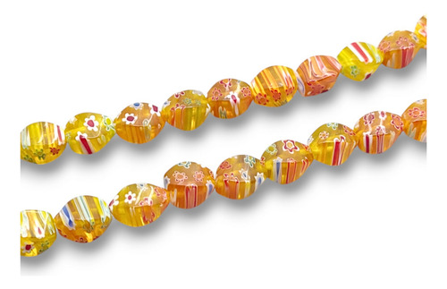Vidrio Murano, Naranjo, 12 X 8 Mm, Set De 25 Unidades