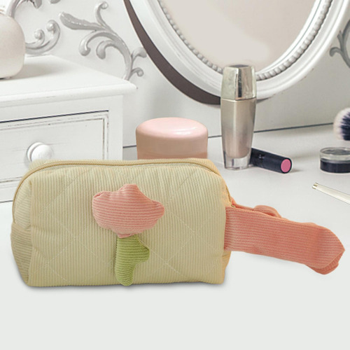 Bolsa De Maquillaje De Tulipán, Bolsa Mango Lateral Beige