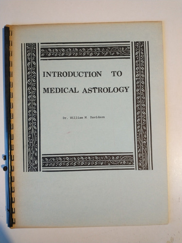 Introduction To Medical Astrology William Davidson