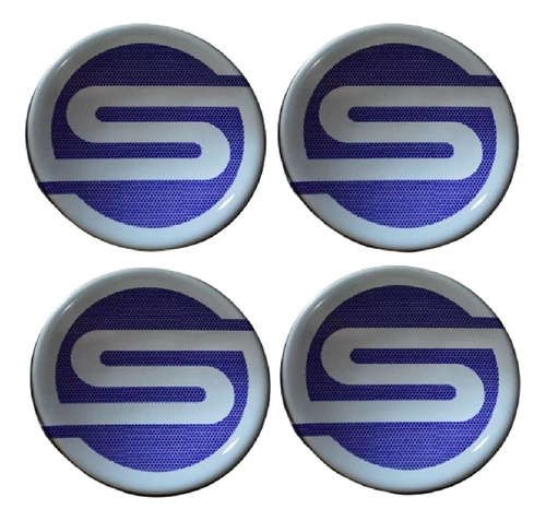Jogo Emblema Scorro Azul Para Roda Esportiva Ou Calota 70mm