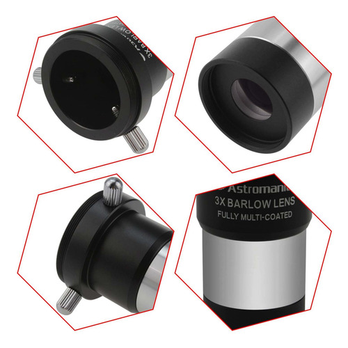Astromania 1.25 3x Short Focus Barlow Lens For Telescope Ey