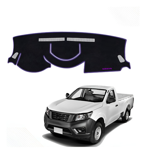 Cubretablero Para Nissan Pick-up Sin Usb Mod 2023 Bordado Negro-morado N37-g/xns37b