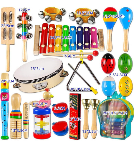 Instrumentos Musicales Percusión De Madera Para Niños 22pcs