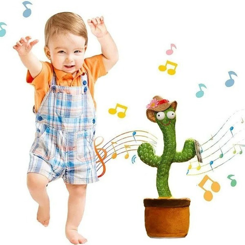 Cactus Bailarín Peluche Con Repetidor De Voz Y Música