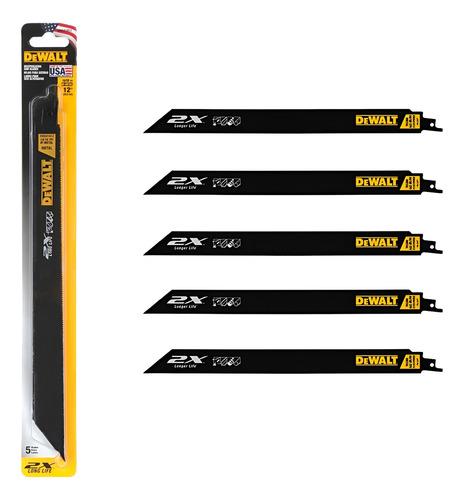 Set 5 Hojas De Sierra Sable 12' Bimetal - Dewalt Dwa41812
