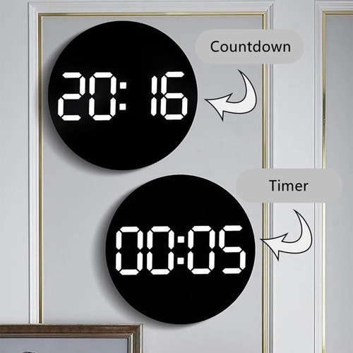 ; Reloj De Pared Digital Z, Led, Reloj Electrónico Blanco