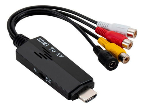 1080p Hdmi A 3 Rca Av Vídeo Audio Corto Convertidor De Cable