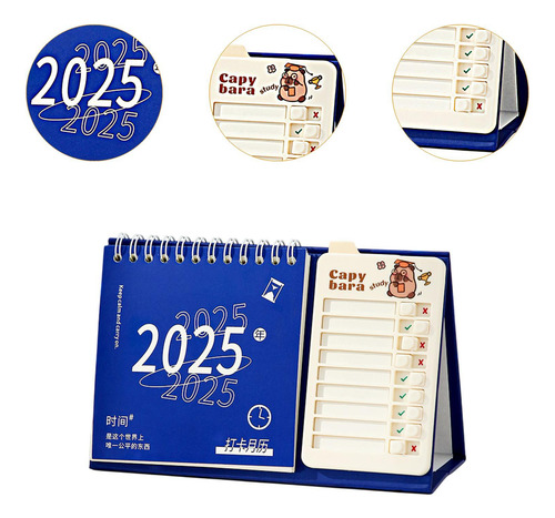 Calendario De Escritorio 2025, Lista De Tareas Azul