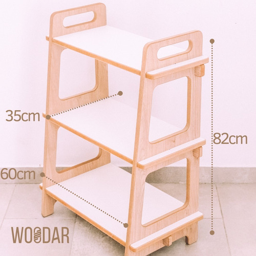 Imagen 6 de 10 de Organizador De Madera 82x60x35 + Mesa 45 Cm - Envío Gratis
