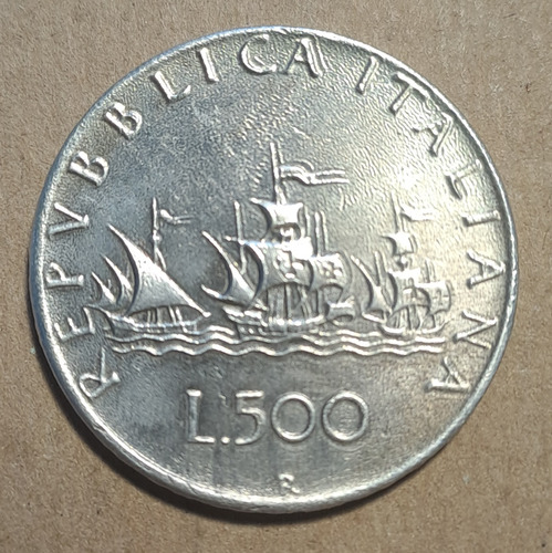 Italia Moneda 500 Liras 1960, Plata. 