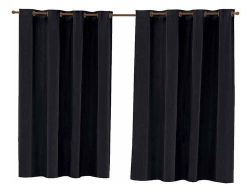 Cortina Blackout Corta Luz Pvc 220cm X 130cm Cor Preto