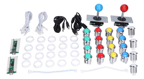 Kit De Joystick De 8 Vías Para 2 Jugadores Diy Ways Led Arca