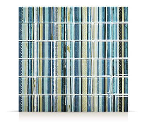 Malla De Vidrio Piu Lineas Azules 30x30 Cm (5x5) 1ra