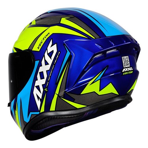 Imagem 3 de 8 de Capacete Axxis Draken Vector Gloss Blue Yellow