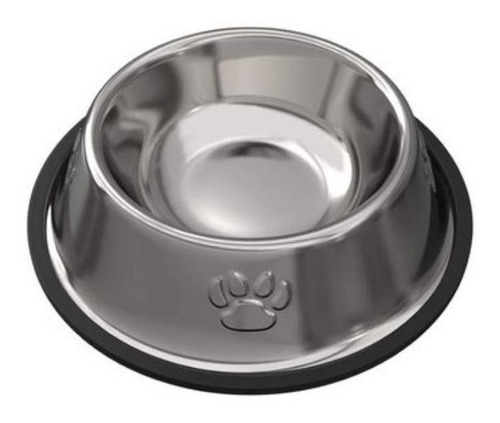 Plato Perro O Gato Acero, Antideslizante, S, 18cm, Tm**