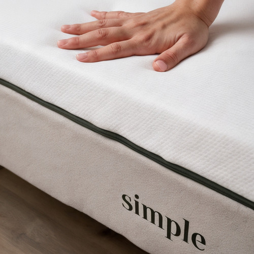 Simple Colchón Memory Foam Queen 25 Cm, Firmeza Media