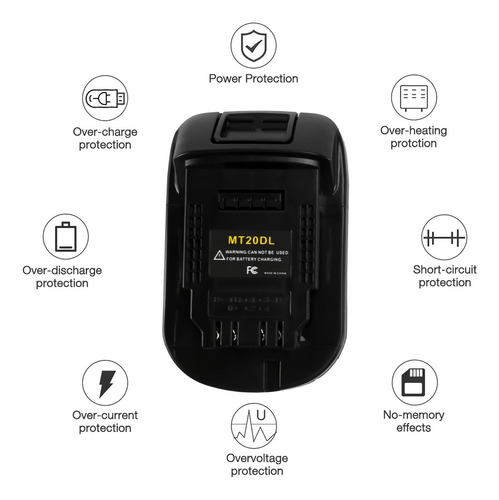 Adaptador De Batería Mt20dl Para Bl1860 Bl1830 Bl1815 L De 1